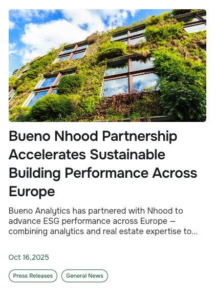Bueno Analytics Nhood Bueno Press Release on Nhood Partnership